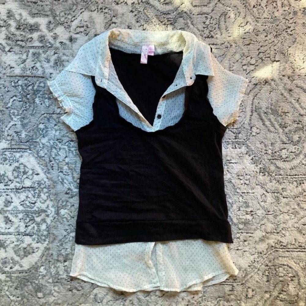 black and white polka dot shirt from dolled up